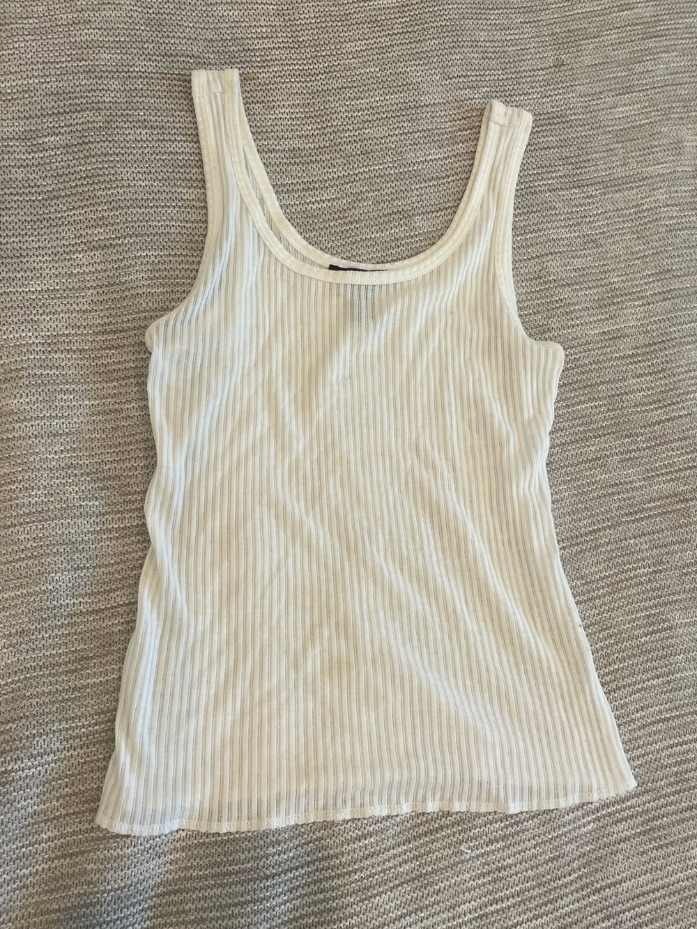Forever 21 White Ribbed Tank Top